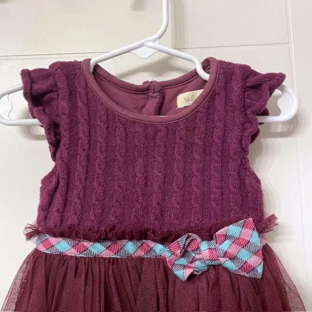 Matilda Jane Purple Tulle Sweater Soiree Dress 6-12 Months